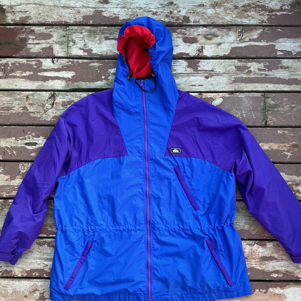 Woolrich Windbreaker Jacket Mens 2XL Blue Red Colorblock Vintage 90s Gorpcore